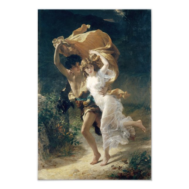 Stormen av Pierre Auguste Cot Fototryck (Framsidan)