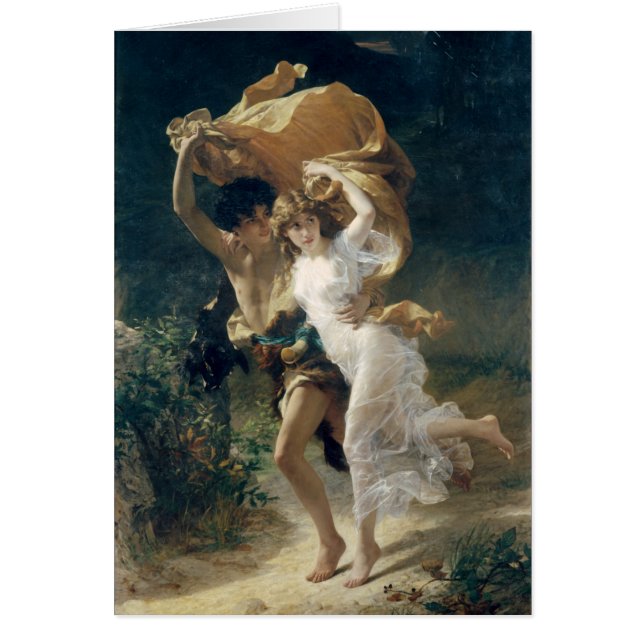 Stormen av Pierre Auguste Cot Hälsningskort (Framsidan)