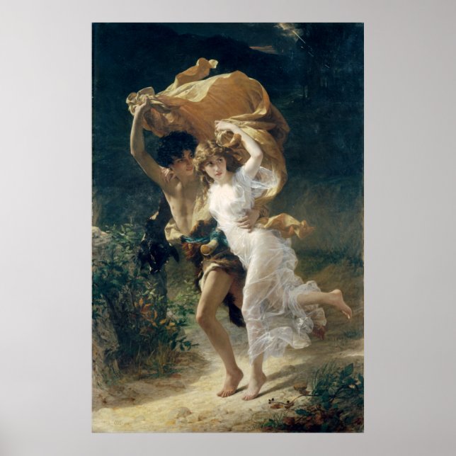 Stormen av Pierre Auguste Cot Poster (Framsidan)