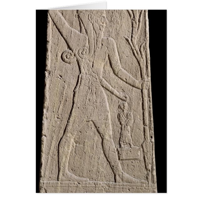 Stormen-guden Baal med en åskbult Hälsningskort (Framsidan)