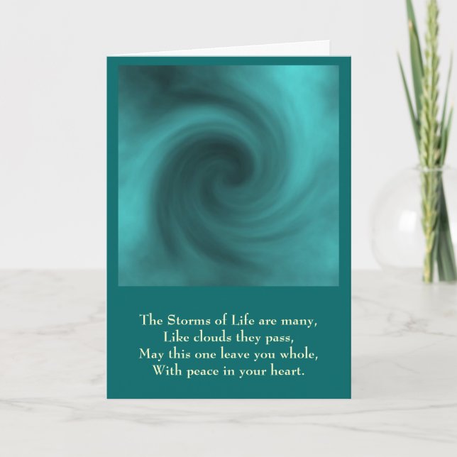 Stormen, Livet storms är många, som moln.. Kort (Framsida)