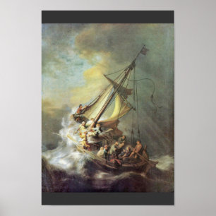 Stormen på havet av Galilee. Med den Rembrandt Poster