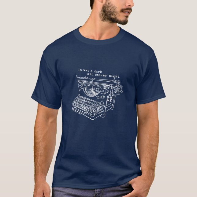 Stormig nattskrivmaskin tee (Framsida)