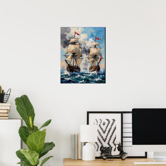 Stormig sjöstrid poster (Hemmakontoret)