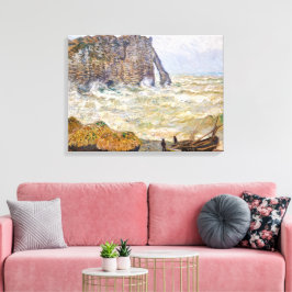 Stormigt hav i Étretat | Monet | Canvastryck