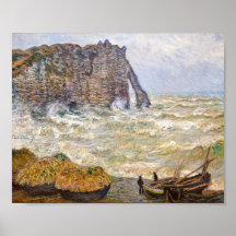 Stormigt hav i Étretat | Monet |