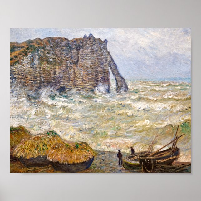 Stormigt hav i Étretat | Monet | Poster (Framsidan)