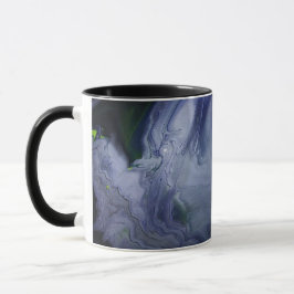 Stormigt hav Marinblå Abstrakt Akryl Pour Kaffe Mugg