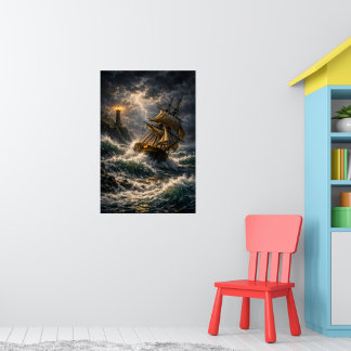 Stormigt hav poster