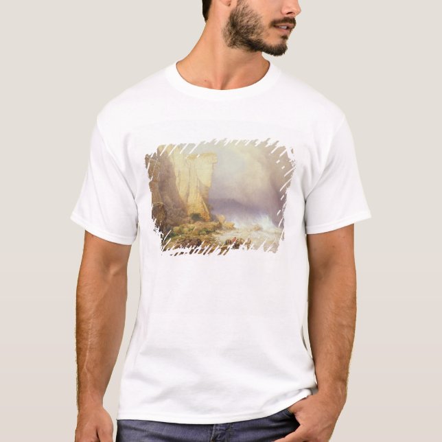 Stormigt väder som görar klar Seaton klippor Tee Shirt (Framsida)