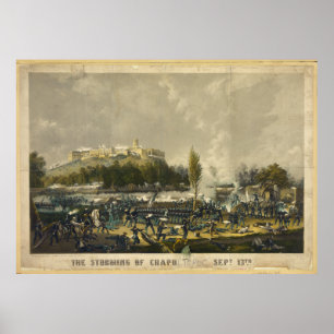Stormningen av Chapultepec Mexikanska Krig Poster