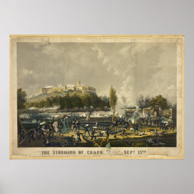 Stormningen av Chapultepec Mexikanska Krig Poster (Framsidan)
