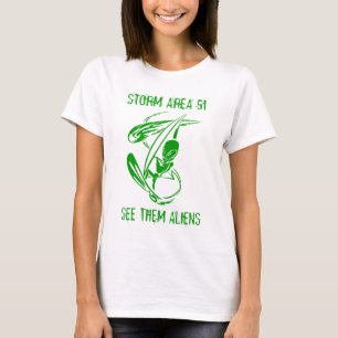 Stormområde 51 Grönt Alien T Shirt
