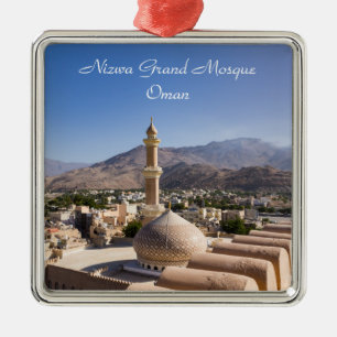 Stormoskén och minaret i Nizwa - Oman Julgransprydnad Metall