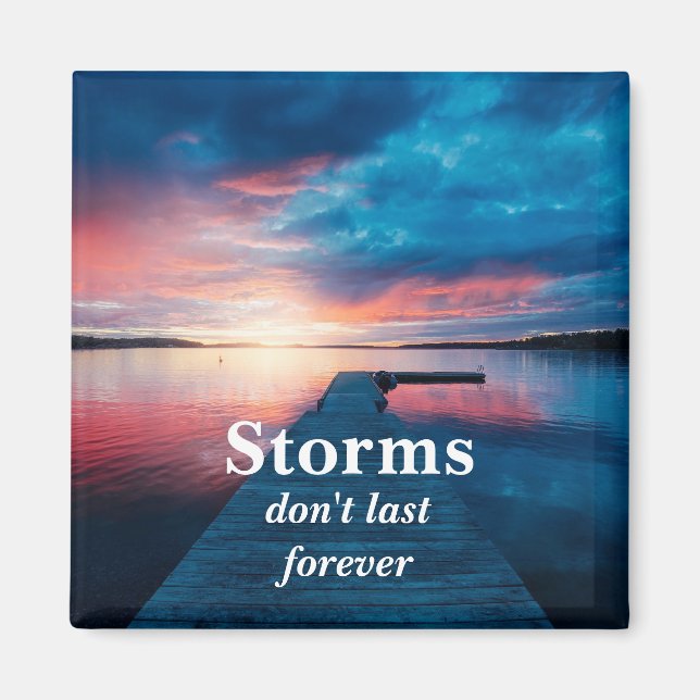 Storms varar inte för vackra solnedgången Sjö Magnet (Framsidan)