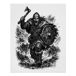 Stormsmidd vikingkrigare i bläck perfect poster