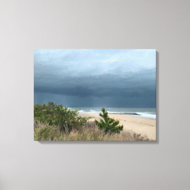 Stormy Beach-scen Canvastryck (Framsida)