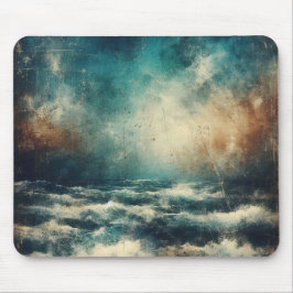 Stormy Blue Ocean Old Photograph Musmatta