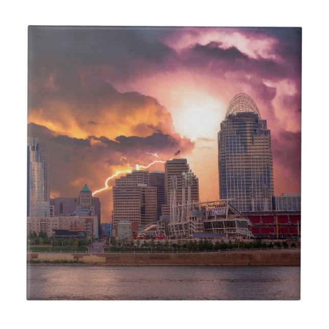 Stormy Cincinnati Underbar American Boll Park Kakelplatta (Framsidan)