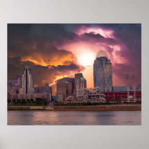 Stormy Cincinnati Underbar American Boll Park Poster