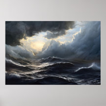 Stormy Clouds och Ocean Ai Art