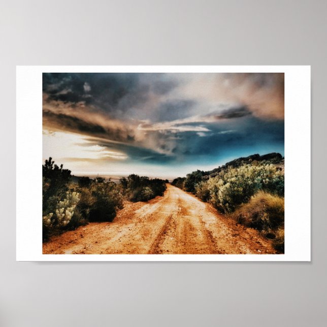 Stormy Clouds Road Ligcape South Afrika Poster (Framsidan)