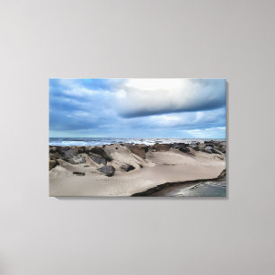 Stormy Coastal Ocean Photography Rocky Shoreline Canvastryck