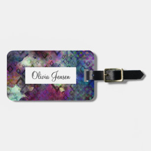 Stormy Colorful Watercolor Abstrakt med diamanter Bagagebricka