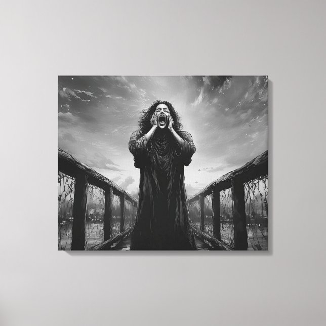 Stormy Expression in Grayscale Art | Canvastryck (Framsida)