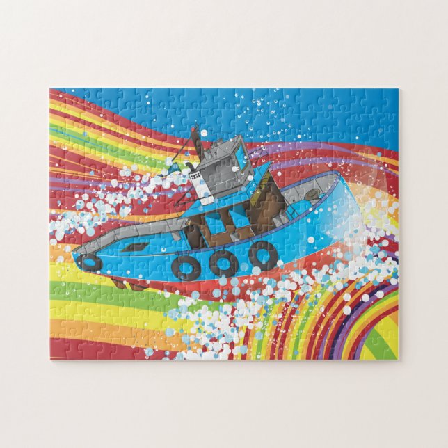 Stormy Fishing Boat Pussel (Horisontell)
