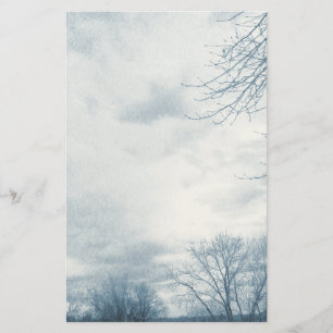Stormy Himlar Blue Stationery Brevpapper