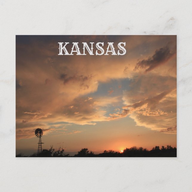 Stormy Himlar med Kvarn POST-kort. Vykort (Framsida)