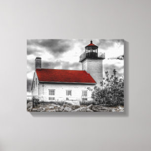 Stormy Himlar - Michigan Lighthouse Kanvastryck