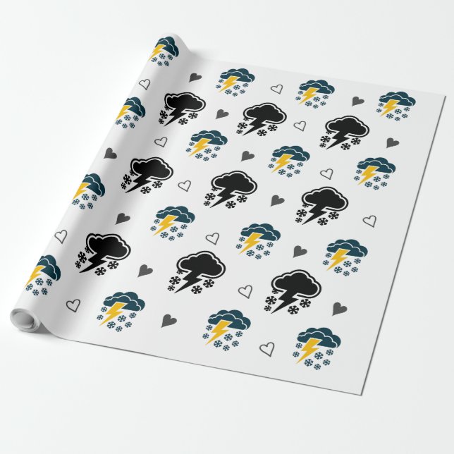 "Stormy Himmel: Cloud & Thunder Wrapping Papper." Presentpapper (Utrullad)