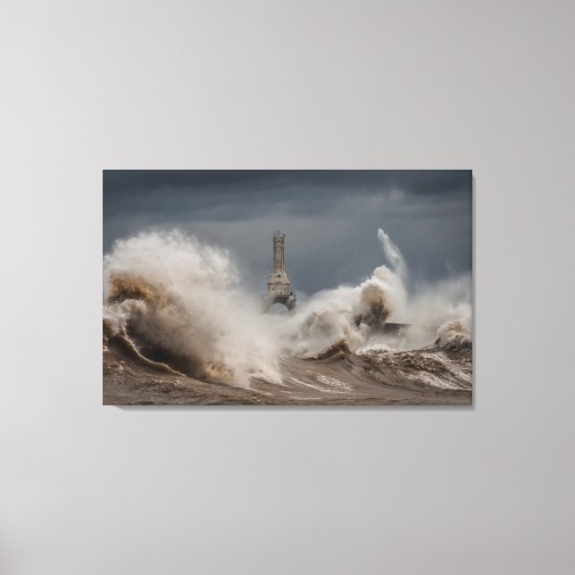 Stormy Lighthouse-Kanvastrycket Canvastryck (Framsida)