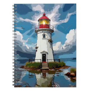 Stormy Lighthouse - Navigational Torn Anteckningsbok