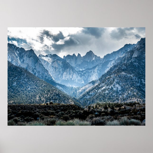 Stormy Mt Whitney från Alabama Backe Matte Poster (Framsidan)