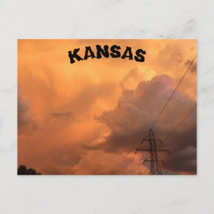 Stormy Night i Hutchinson Kansas-postkort. Vykort