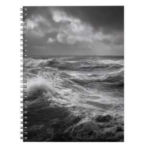 Stormy Ocean Vinkar Black Notebook Anteckningsbok