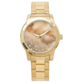 Stormy Orange Himmel Little Flowers Wrist Armbandsur