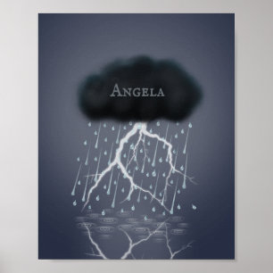 Stormy Rain Cloud Tempestuous Dream Personlig Poster