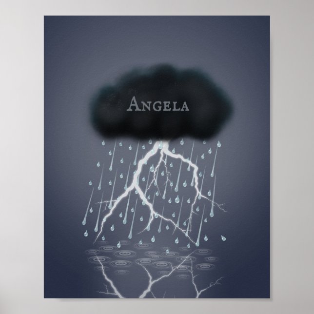 Stormy Rain Cloud Tempestuous Dream Personlig Poster (Framsidan)