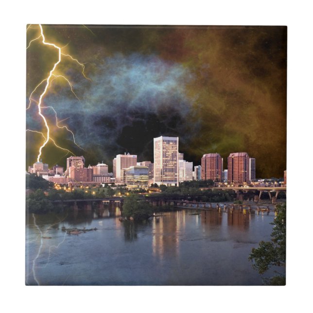 Stormy Richmond Skyline Kakelplatta (Framsidan)
