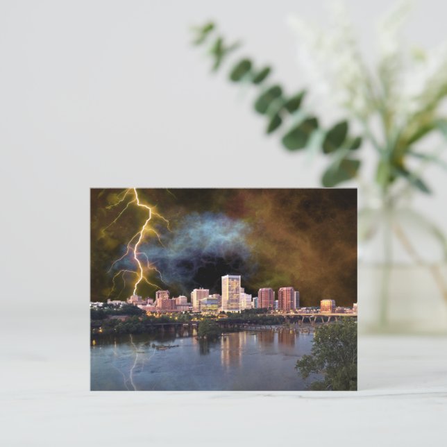 Stormy Richmond Skyline Postcard Vykort (Stående Fram)