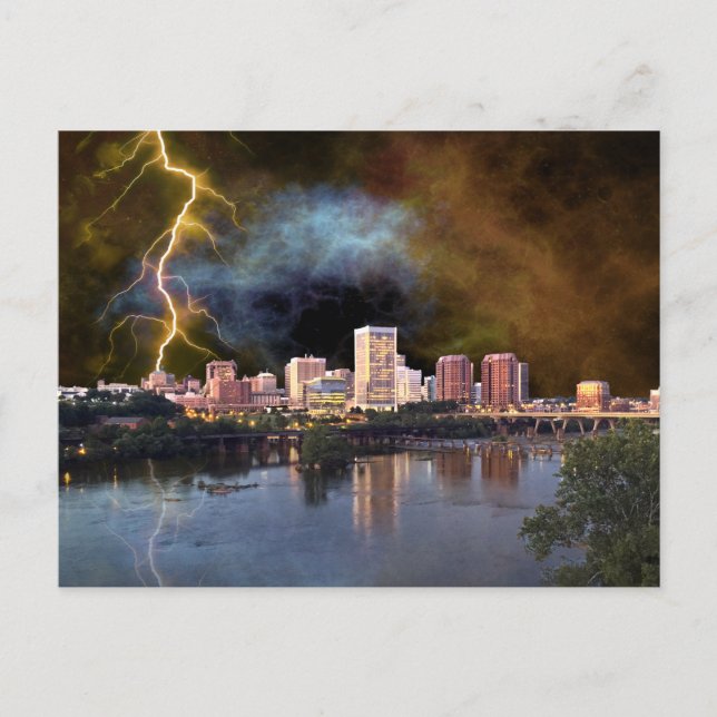 Stormy Richmond Skyline Postcard Vykort (Framsida)