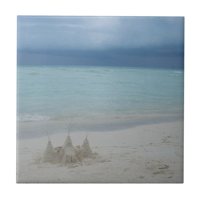 Stormy Sandcastle Beach Ligcape Photo Kakelplatta (Framsidan)