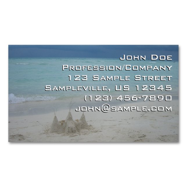 Stormy Sandcastle Beach Ligcape Photo Magnetiska Visitkort (Framsida)
