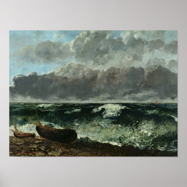 Stormy Sea eller Wave 1870 Poster (Framsidan)