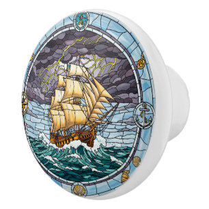 Stormy Sea, Frakt, Sea Animals, Nautical Knopp