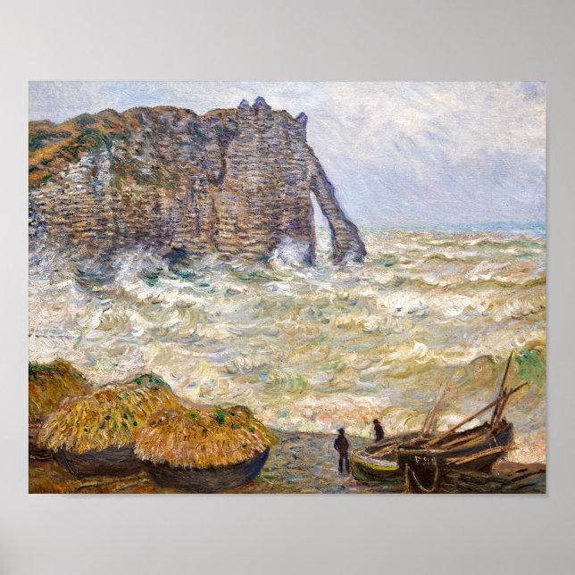 Stormy Sea in É tretat | Monet | Poster (Framsidan)